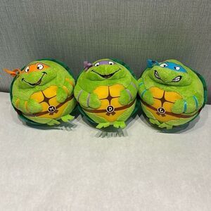 Ty Beanie Ballz TMNT Set Lot Teenage Mutant Ninja Turtles Plush Stuffed Animals